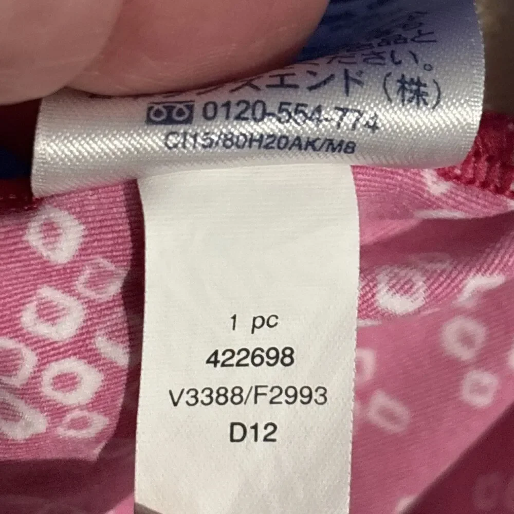 Lands' End Swimwear Tankini Top Women's 12 Pink Underwire Built-In Bra Twist